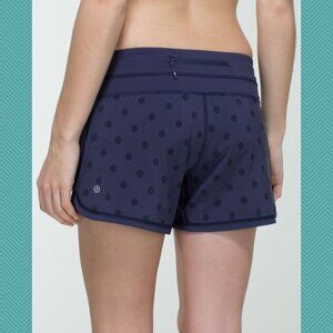 Lululemon Cadet Blue Polkadot High Rise Groovy Run Shorts